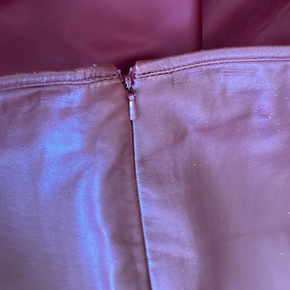 For Joseph 100% Leather burgundy/wine Midi Skirt - Picture 5 of 8